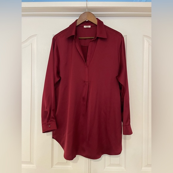 Pleione Tops - Pleione Deep Red Women's Blouse Long sleeve sz L